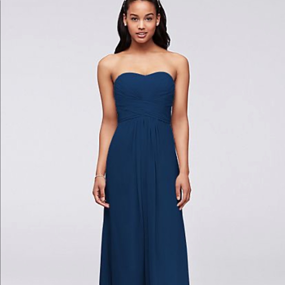 David’s Bridal Floor Length Strapless Dress